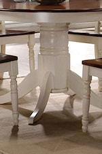 Table Pedestal and Turned Chair Legs in Buttermilk Finish