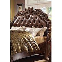 Headboard and Footboard Feature Tufting and Exposed Wood