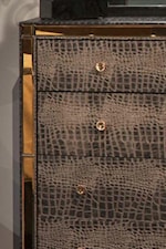 Storage Pieces, like this Dresser, Feature a Textured Upholstery Covering