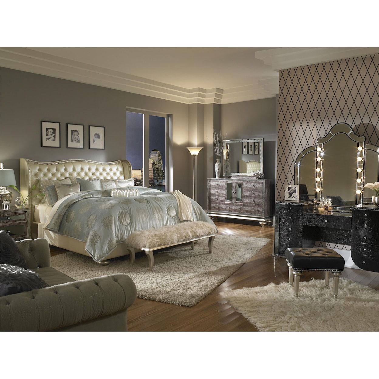 Michael Amini Hollywood Swank Queen Bedroom Group