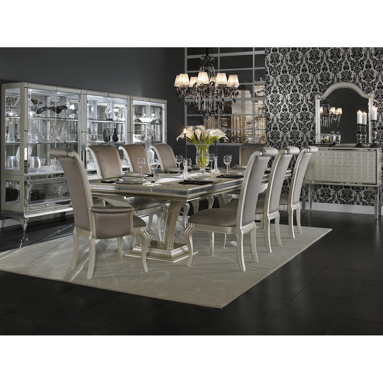 Michael Amini Hollywood Swank Formal Dining Room Group
