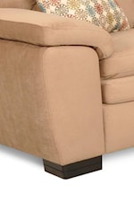 Sloped, Welt-Trimmed Pillow Arms and Sturdy Wood Block Legs
