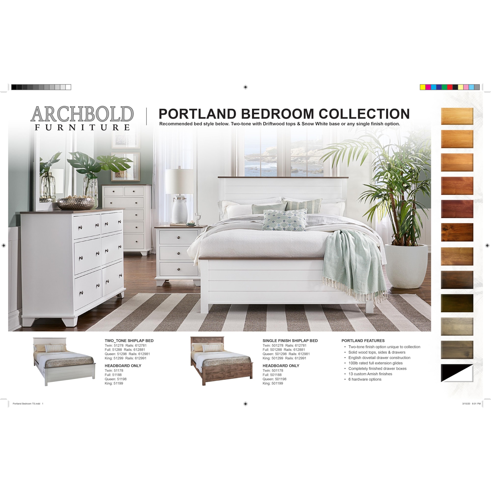 Archbold Furniture Portland 1386494 Farmhouse 6Drawer Chest Dunk