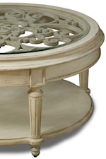 Elaborate Carved Details and Glass Top Insert Add Interest to Occasional Tables
