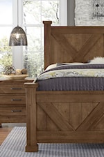 Artisan & Post Cool Rustic Traditional Solid Wood California King Panel Bed