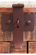 Select Pieces Feature Rust Colored Accent Hardware