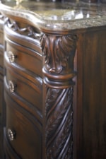 Serpentine Fronts and Half Turned Posts with Granite Stone Top on the Dresser