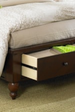 Storage Drawers on Sleigh Bed Footboard