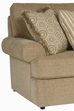 Rolled Arms, Plush Cushions and Coordinating Throw Pillows Add Comfort and Style