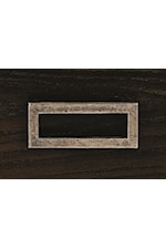 Industrial Blackened Nickel Hardware with Rectangle Cut-Outs Highlights the Elegance of Absence and Space