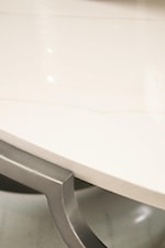 Tables Feature Faux Carrara Marble Tops and Shelves