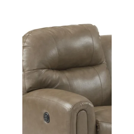 Power Space Saver Sofa Chaise with Dome Track Arms