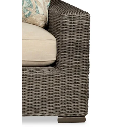 Coastal Wicker-Framed Sofa Sleeper with Loose Cushions