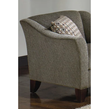 Stationary Sofa with Flared Arms