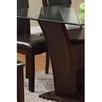 Glass Top Table Features Beveled Edges & a Convenient Storage Shelf 