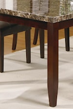 Block Legs with Base Tapering and Faux Stone Table Tops