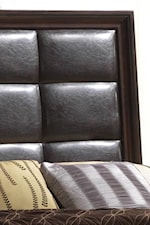 Grandly-Scaled Headboard Includes a Unique Leather-Like Back for Comfort & Style