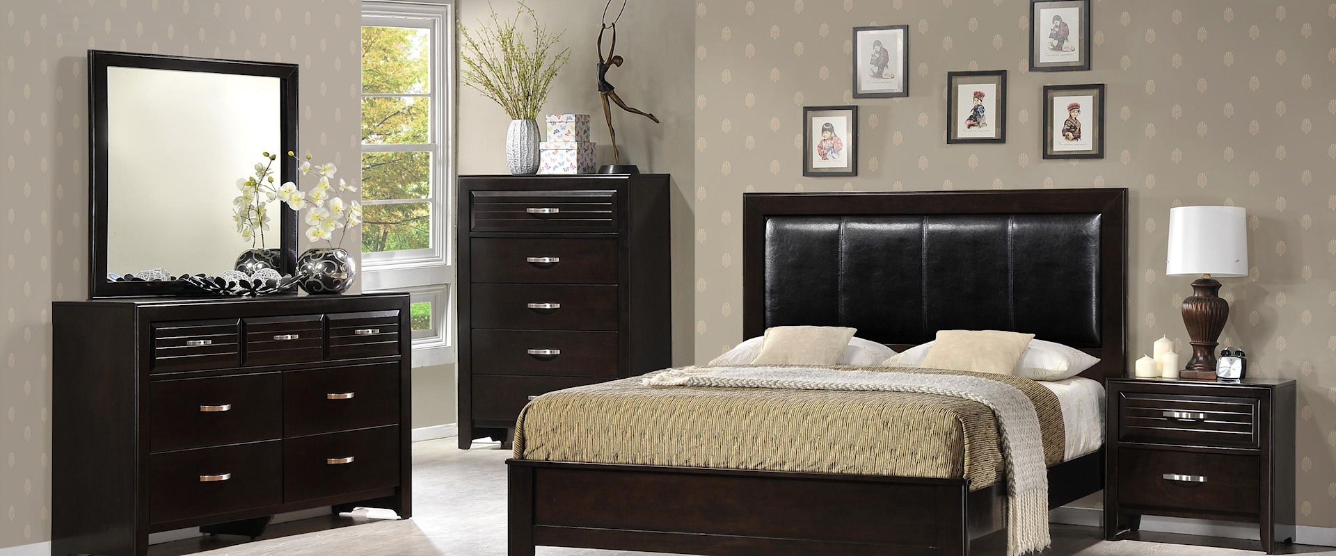 California King Upholstered Bedroom Group