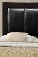 Headboard Features Beautiful Panel Upholstery & Deep Espresso Frame