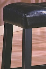 Dark Finish and Tufted Button Accents Shown on Stool