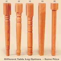 5 Table Leg Options Available