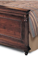 Framed Footboard with Distinctive Carvings. 
