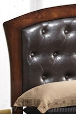 Tufted Headboard with Leather-like Upholstery 