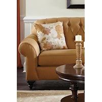 Classic Accents Like Button Tufting, Exposed Wood Feet and Welt Cords Offer Elegance but Maintain a Casual Ambiance