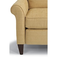 Push Back on the Rolled Arms of this High Leg Recliner to Recline the Back of the Chair.