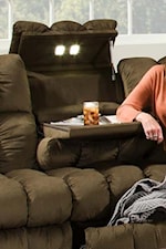 Convenience Features in the Sectional Pieces Include Reading Lights, Tables, Cup-Holders and Storage Spaces