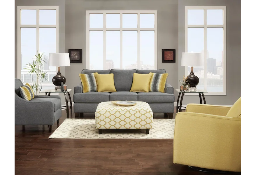 2600 Maxwell Gray Stationary Living Room Group by Fusion Furniture at Furniture Barn