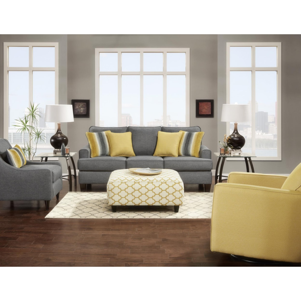 VFM Signature 2600 Maxwell Gray Stationary Living Room Group