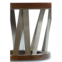 Asymmetrical Metal Bases on Occasional Tables and Pedestal Dining Table