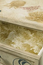 Wallpapered Drawer Interiors on Indicated Pieces