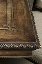 Fleur-de-lis Veneer Top and Traditional Rope Moulded Border on Dining Table