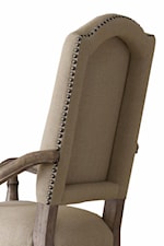 Fabric Upholstered Dining Chairs with Nail Head Trim