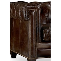Square Track Arms, Nailheads, and Tapered Legs Add a Modern Touch to the Chesterfield Silhouette