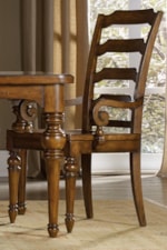 Ladder-back Chair with Elegant Scroll Armrests