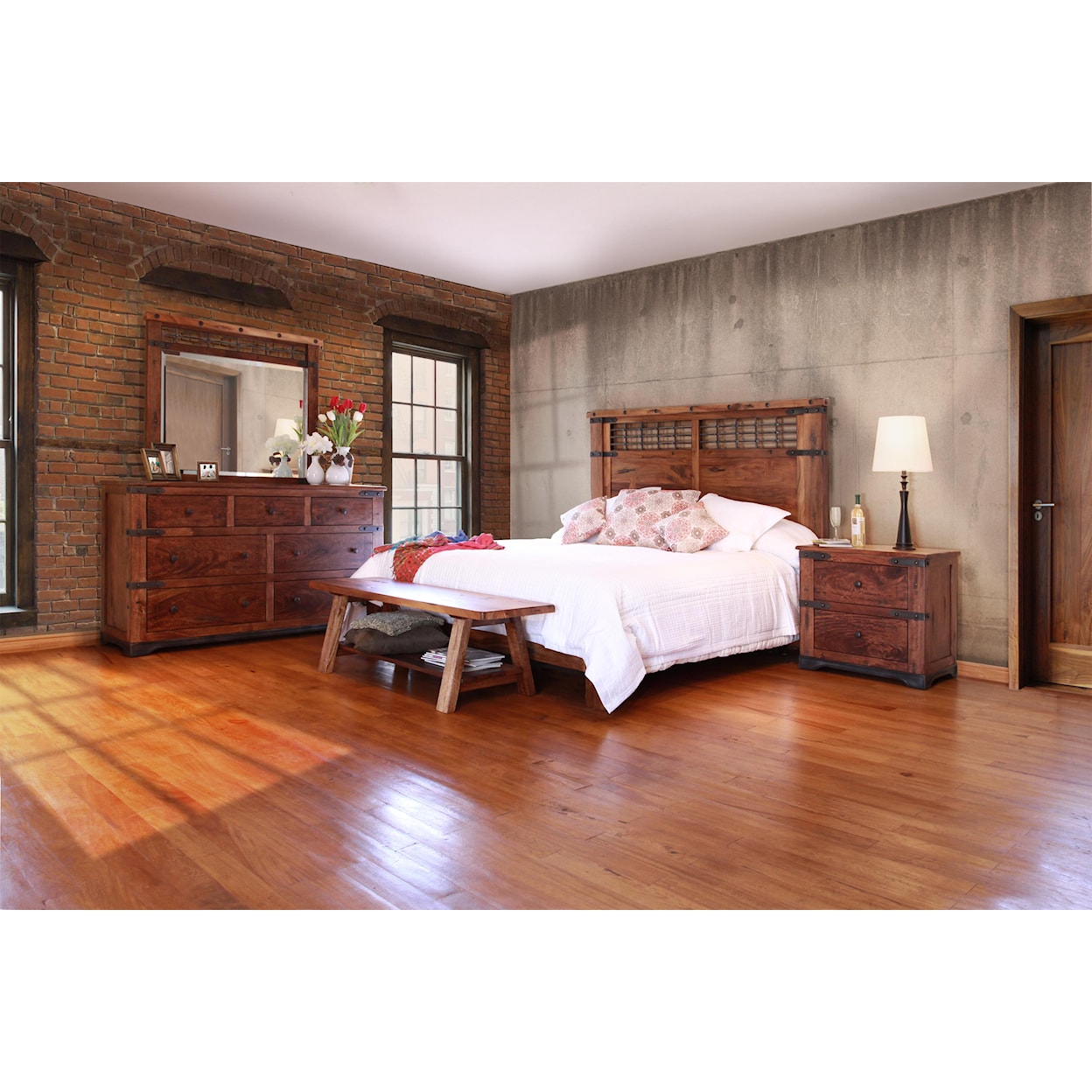 International Furniture Direct Parota Queen Bedroom Group