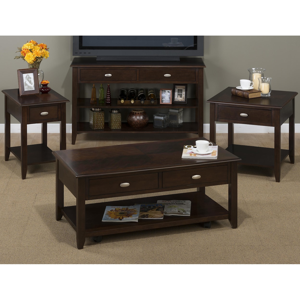 Jofran Merlot Occasional Table Group