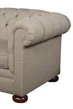 Elegant and Traditional, Chesterfield-Style Silhouette with Wooden Bun Feet