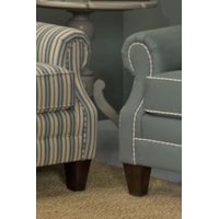 Elegantly Rolled Arms and Tapered Wooden Legs 