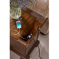 Chairside Table and TV Stand Feature Wire Management Openings and Concealed Outlets for Device Charging