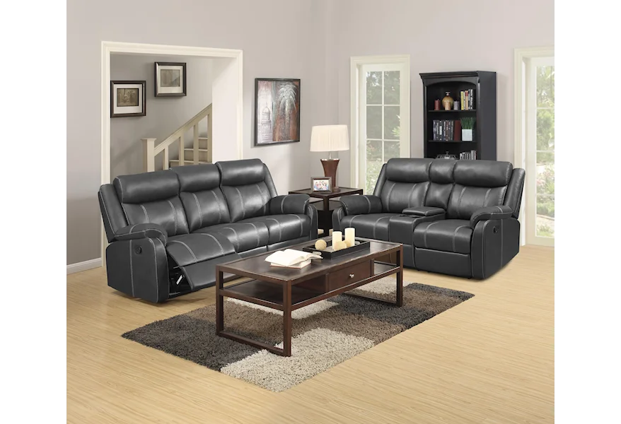  Domino-US Reclining Living Room Group by Klaussner International at Rooms for Less