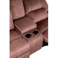 Reclining Loveseat Comes with Built-In Storage for Remote Controls and Two Cupholders