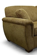 Rounded Back Cushions, Rounded Track Arms, and Block Wood Feet