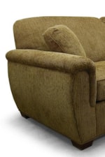 Rounded Back Cushions, Rounded Track Arms, and Block Wood Feet