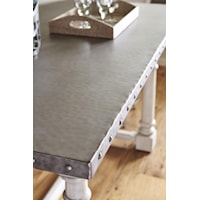 Burnished Metal Tops Furnish Select Tables in This Collection for Added Modern Edge and Handy Functionality