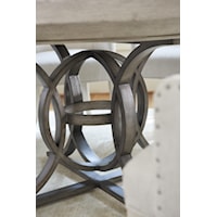 Here and There Contemporary Details, Like Shaped Metal Bases, Liven Up The Sophisticated Look of this Collection