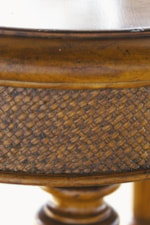 Woven Cane in Traditional X-pattern on Table Edges